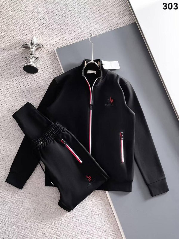 Moncler Tricolor Zip-Up Sportswear Tracksuit - Onyx Black